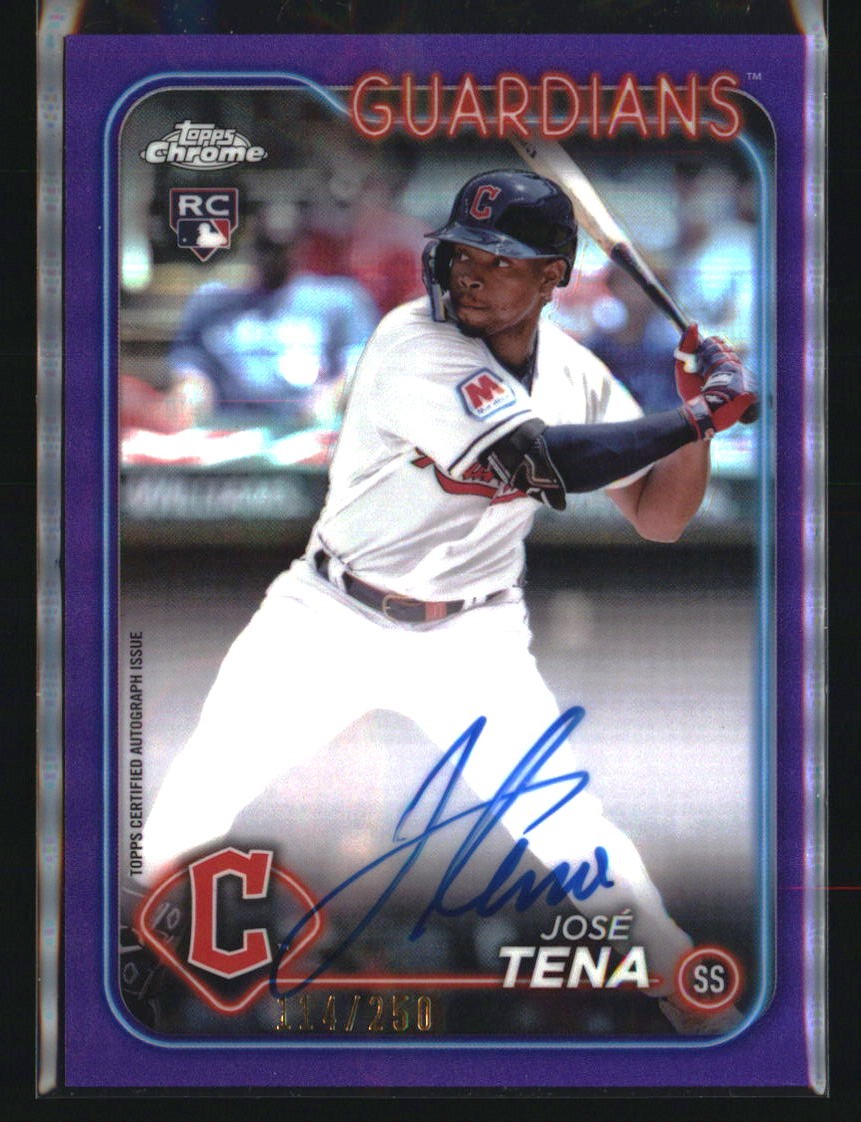 2024 Topps Chrome #RA-JT José Tena Rookie Autographs Purple Refractor #/250