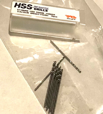 10 New YG 0.8 mm x 10mm x 30mm Bright HSS Drill Bits