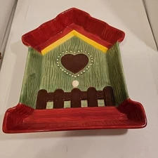 Home & Garden Party Chip & Dip Stoneware Ceramic Tray and Bowl ~13-3/4"