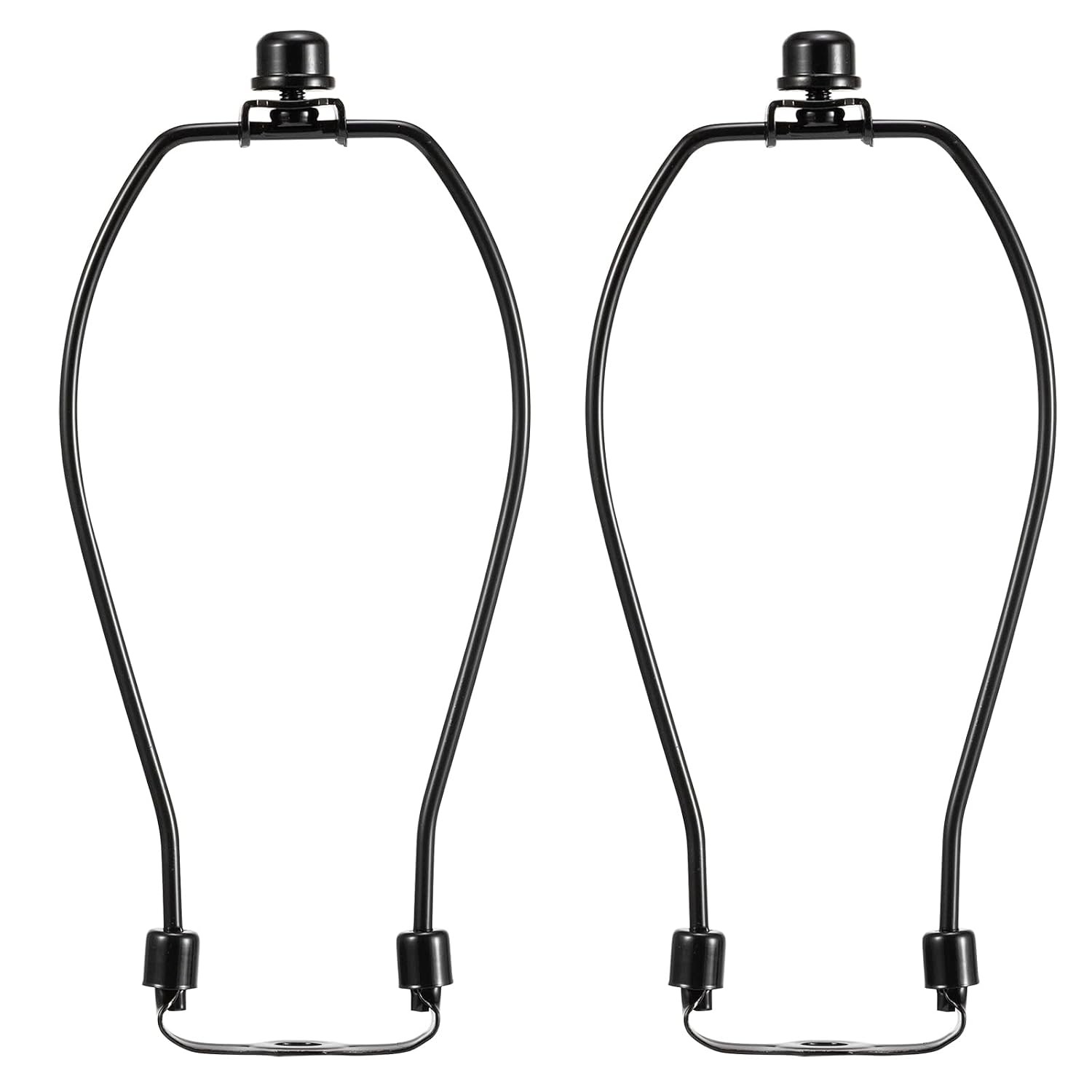 Lamp Harp 8 Inch, Polished Black, Pack 2, Light Duty