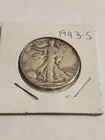 1943-S Walking Liberty Half Dollar, 90% Silver, USA 50c, San Francisco Mint