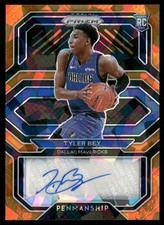 Tyler Bey 2020-21 Panini Prizm Rookie Penmanship Prizm Orange Ice #RP-TBY AU
