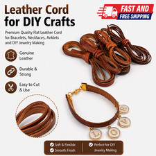 2M Genuine Cowhide Leather Cord Round Flat Rope for DIY Jewelry Making