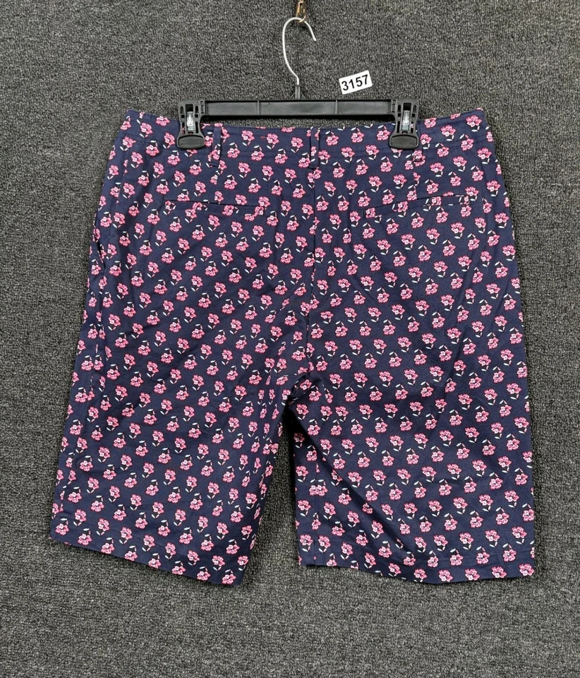 Bermudas Talbots para mujer azul marino estampado floral talla 14 algodón spandex Foto 2 de 4