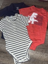 Baby boys Carter  s Old Navy Dinosaur Navy one piece rompers T-shirt lot