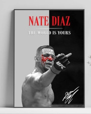 Nate Diaz Poster, MMA Fighter Wall Art Print, Scarface Inspired Sports 24x36