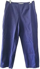 St. John Sport Essentials Marie Gray Vtg Pants Women's 8 Cropped Side Zip Purple