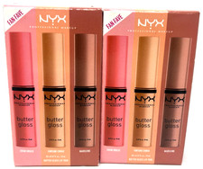  2 NYX Butter Gloss Lip Trio New In Packaging 0.27 fl oz Each BLGSET02
