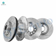 4 Front 288-Rear 260 Drilled Slotted Brake Rotors For 2005-2010 Volkswagen Jetta