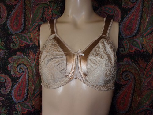 Bali Beige Satin Tracings Minimizer Underwire Bra 34D #3562 - Picture 1 of 6