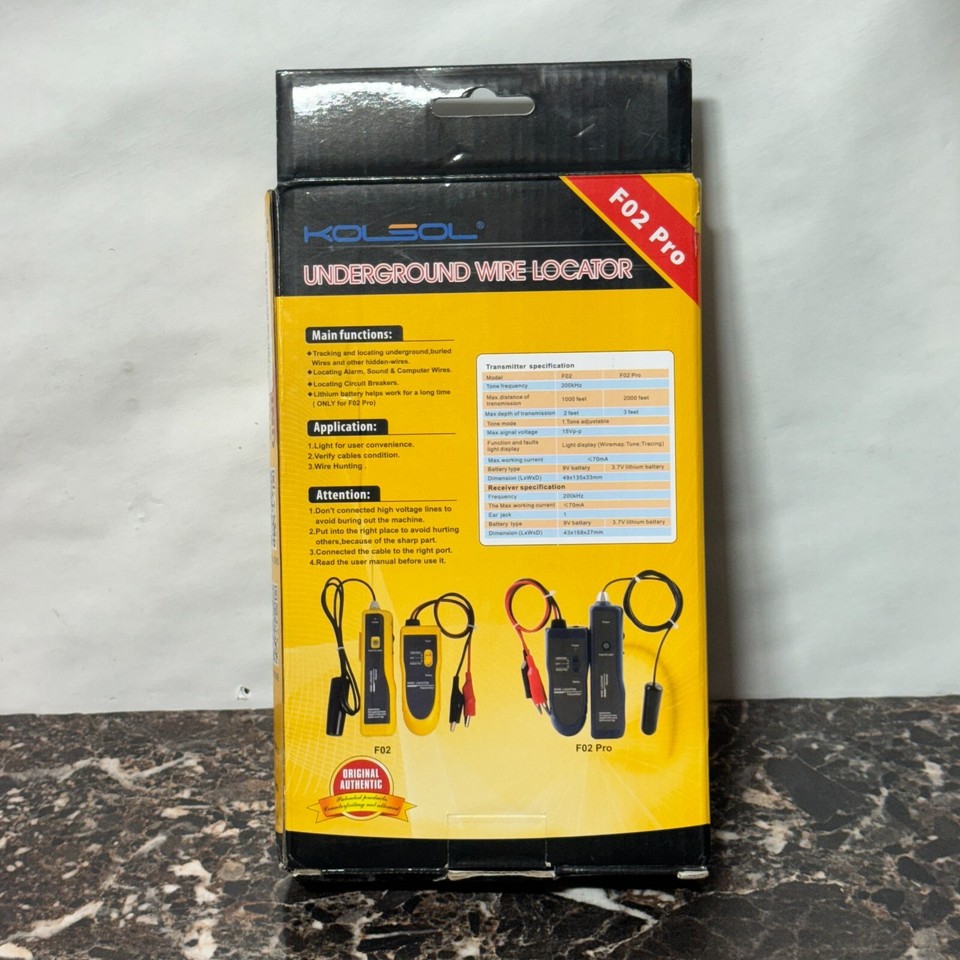 F02 Underground Cable Locator Wire Tracer wt Earphone Cable Tester for