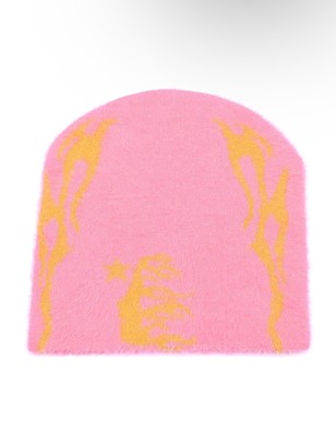 Brand New Custom Hellstar Flame Accented Mohair Beanie