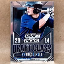 2014 Prizm Perennial Draft Picks #33 Forrest Wall SIGNED Colorado Rockies Card