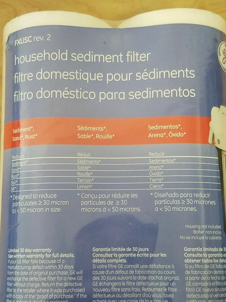 2 Genuine OEM GE SmartWater FXUSC Household Sediment Filters Free Shipping (26) - Image 2 of 4