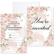 Birthday Invitations Cards For Girls Quinceanera Invitations 15th Birthday Pa...