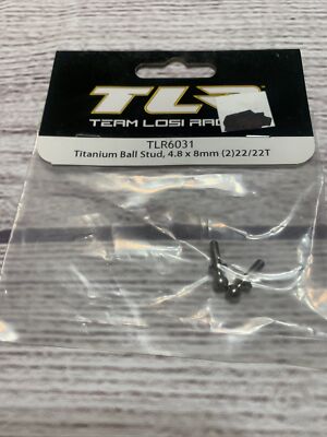 Team Losi Racing TLR  TLR6031, Titanium Ball Stud, 4.8 x 8mm (2)22/22T Box C6