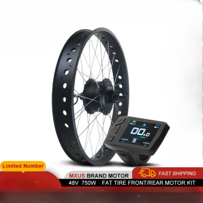 48V 750W 20/24/26in Fat Tire Rear Hub Motor Wheel for Snow Ebike Conversion Kit