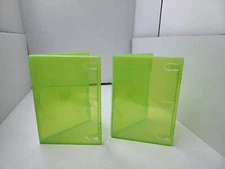 2 NEW Clear Green Empty Replacement Video Game Cases for XBOX 360 W/sleeve #24H