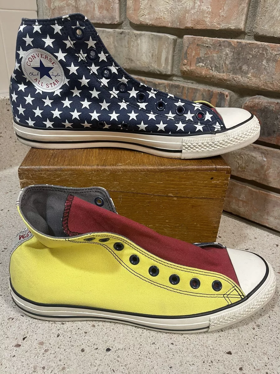 Mens yellow best sale high top converse