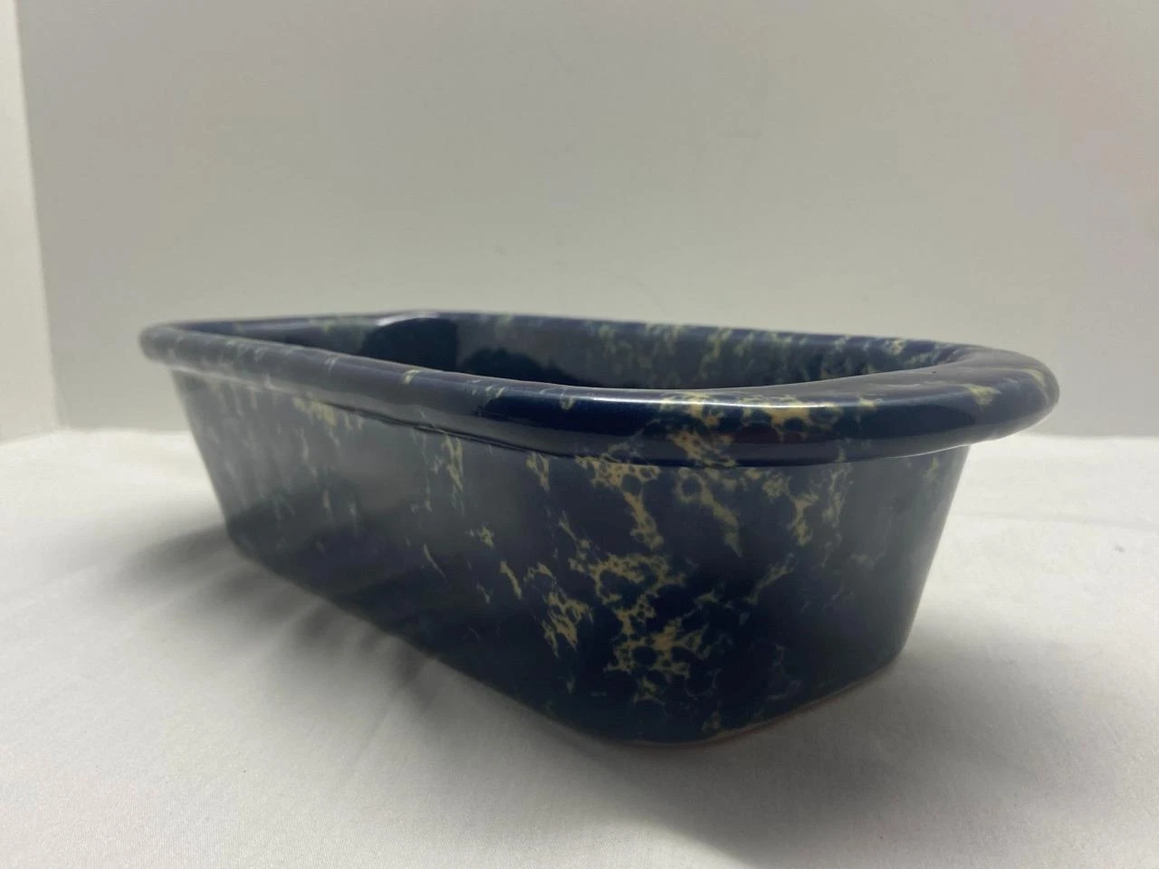 BENNINGTON POTTERS Loaf Pan Bread Agate Blue David Gill 1874 ~ 12 x 5.5 Vermont