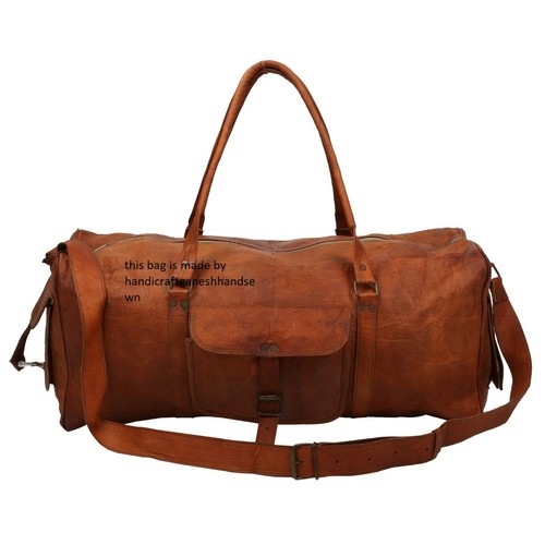 Grande Valise Et Sac De Voyage En Cuir Vintage Pour Homme – Marron, Bandoulière Réglable
