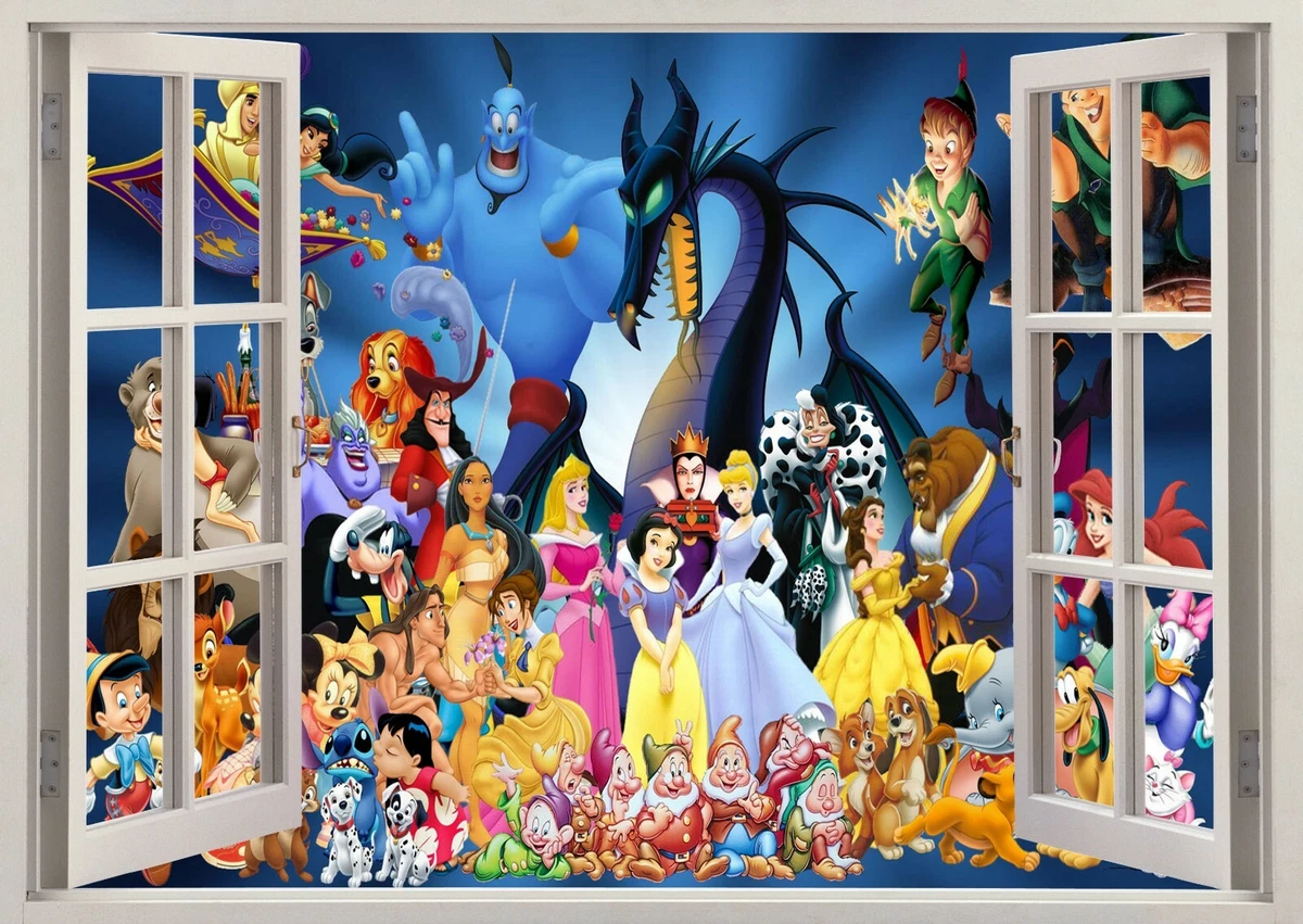 DISNEY PRINCESS MINNIE CHARACTER WINDOW WALL STICKER 3D BEDROOM GIRLS BOYS  128