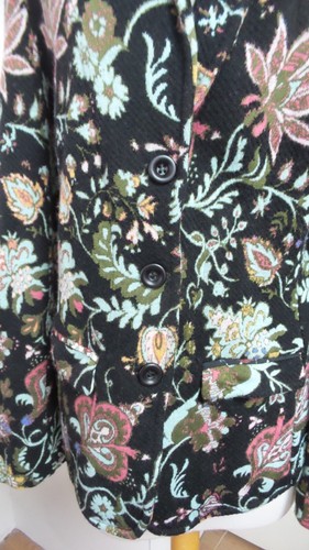 EUc Anthropologie AldoMartins Botanical Blazer Women's Jacquard Knit Wool LRG - Picture 3 of 6