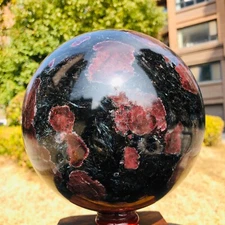 18.72LB Natural Firework red garnet quartz polished sphere crystal ball healing