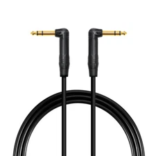 6.35mm 1/4 In TRS Male Right Angle to Male Right Angle Stereo Balanced Cable B21