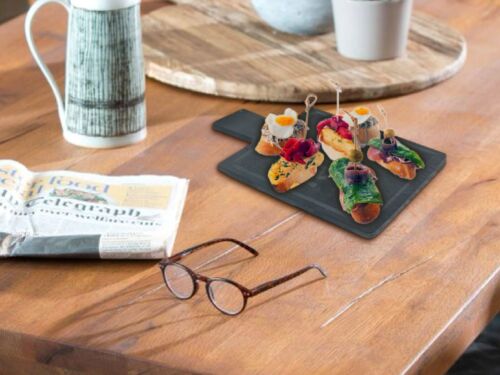 Mini Tapas Serving Board – Slate & Bamboo – Set of 2 | Cheese, Charcuterie & Tas - Picture 9 of 9