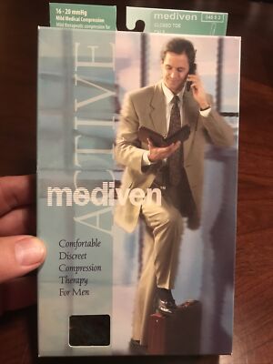 Mediven 16-20 mmhg Mild Medical Compression Calf Socks, Size Large Black