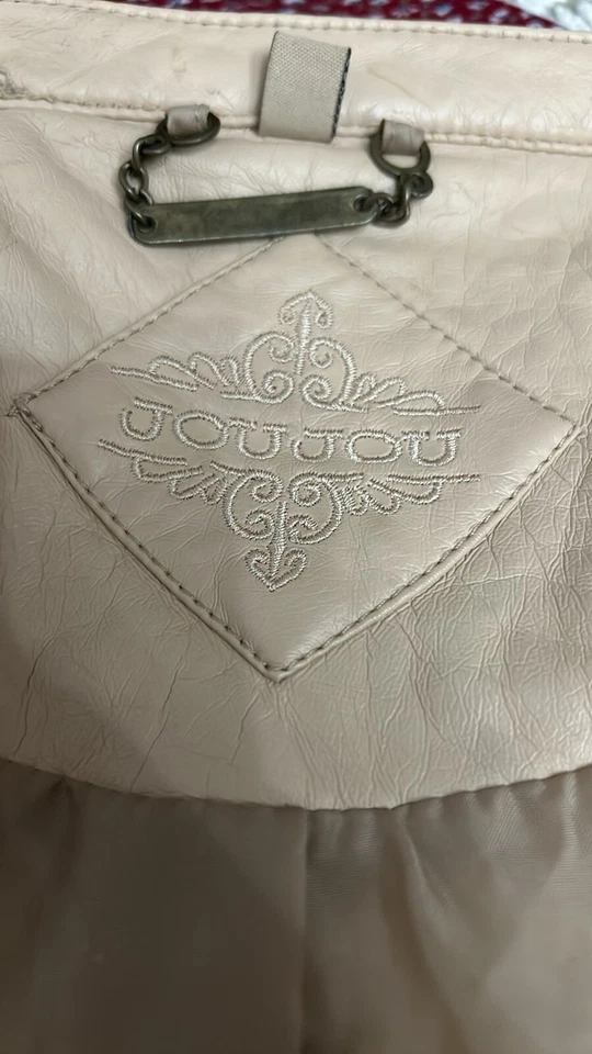 Chaqueta de Moto Jou Jou Beige Cruelty Free Y2K Streetwear Talla XL Foto 4 de 4