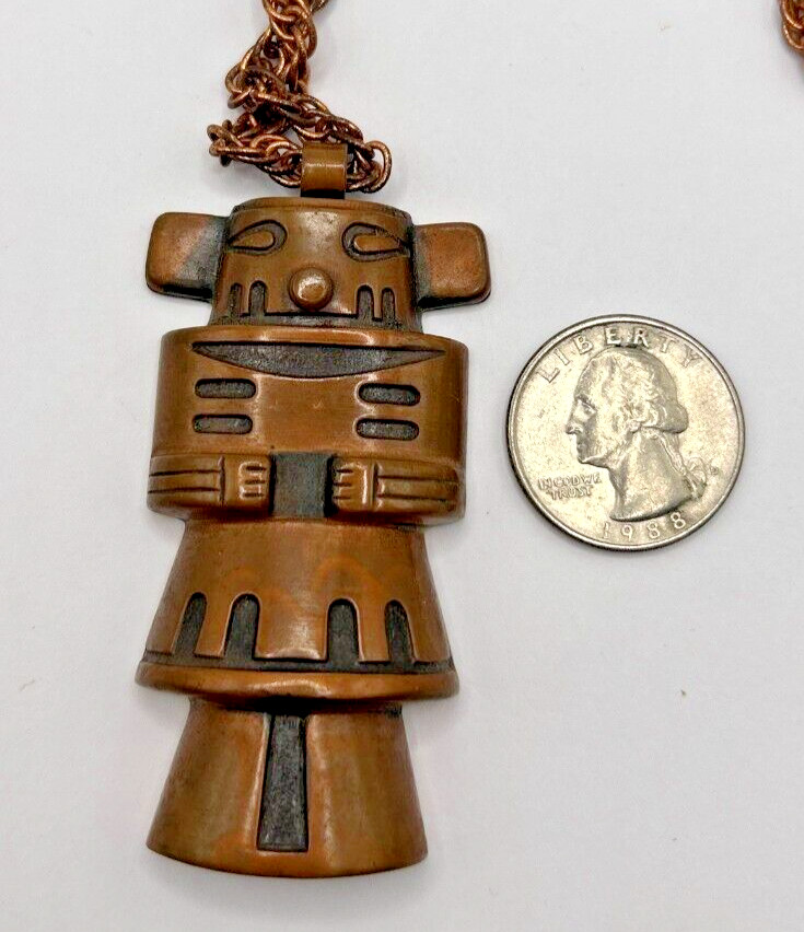Vntg Bell Trading Post Solid Copper 3D Kachina Ne… - image 3