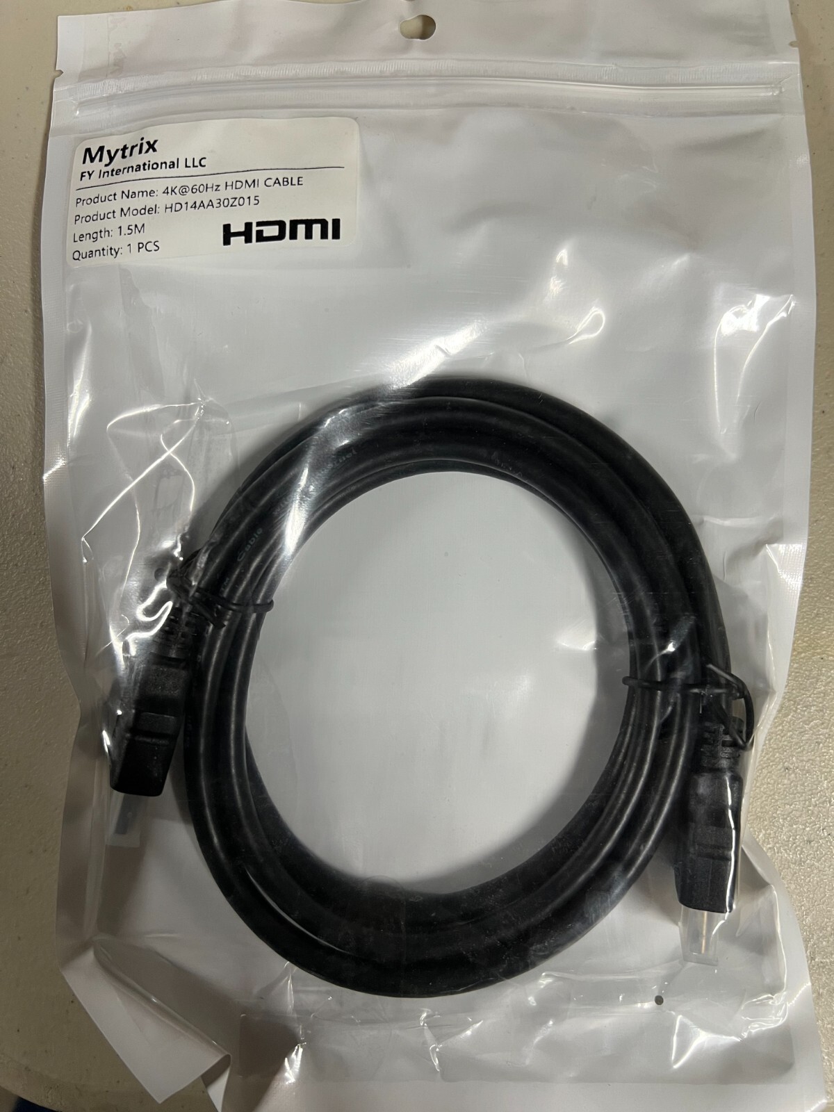 Mytrix 1.5m HDMI Cable 4K 60Hz High-Speed Ultra HD Support-image