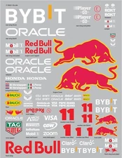 1/8 Scale Red Bull Oracle Racing F1 RB20 RC Car Clear Vinyl Sticker Sheet