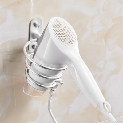 Wall Mounted Hair Dryer Holder Space Save Bathroom Blower Organizer Rack  Hanger