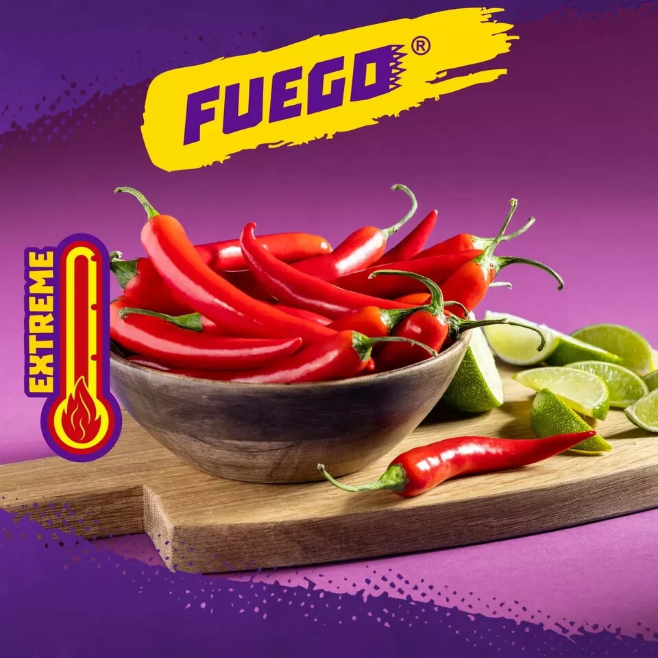 Takis Fuego 17 oz Fiesta Size Bag, Hot Chili Pepper & Lime Rolled