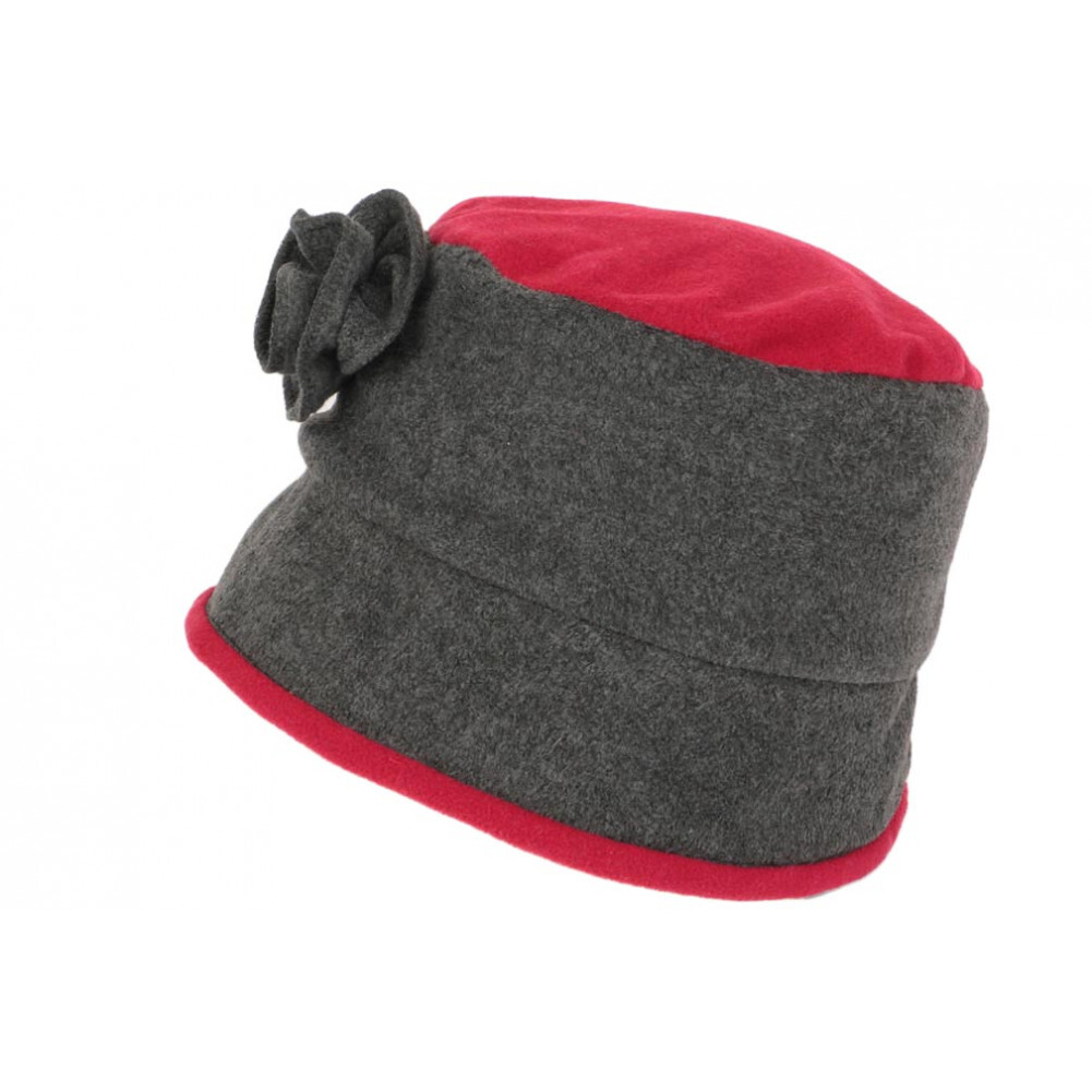 Bonnet (béret) Polaire Femme Noir Et Gris Monia - Taille Unique Neuf Avec étiquettes