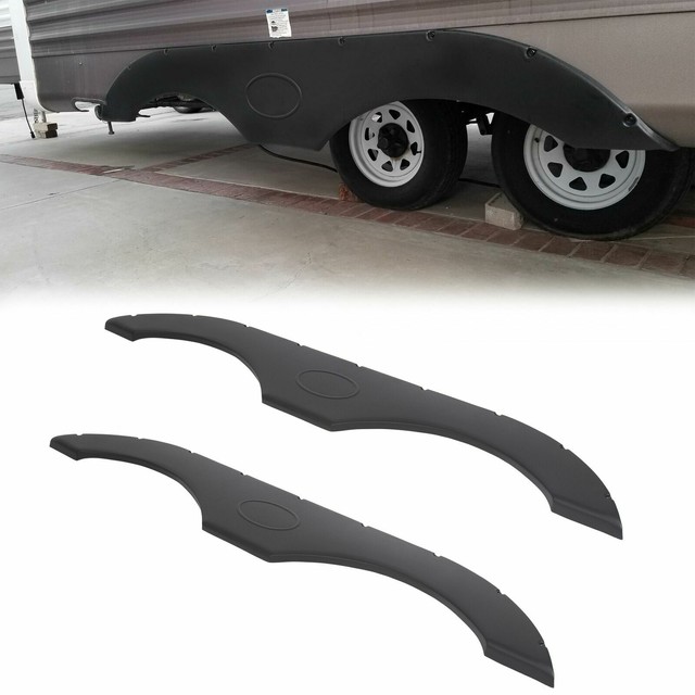 2x Tandem Pair Trailer Fender Skirt in Black for RVS Campers and