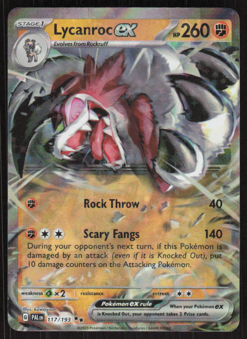 Pokemon TCG SV02: Paldea Evolved #117/193 Lycanroc ex NM