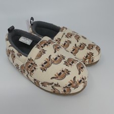 Carters True Toddler Indoor Outdoor Slippers Small 5/6 Dinosaurs Beige/Brown