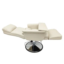 White Hydraulic Folded Office Chair Adjustable Health Salon & Spa & Beauty