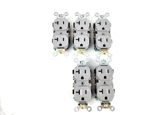 5pcs Leviton Spec Grade Gray Duplex Receptacle 20A-125V