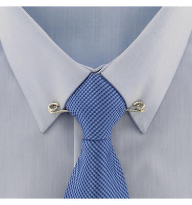 ★関税/送料込★Rest&Recreation★U-NECK LOGO CLIP TOP Ky & Co Silver Tone Twisted Bent Wire Mens Collar Bar Clip 2