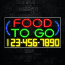 Food To Go LED Neon Sign 33"L x 18"H #35027