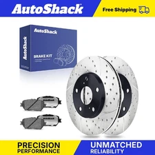 Front Drilled Slotted Brake Rotors Ceramic Pads for 2002-2006 Toyota Camry