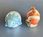 VTG Ceramic Animal Novelty Salt & Pepper Shakers Figurines Clown Fish & Turtle — photo 1