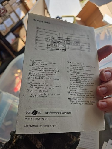 VTG Sony Portable MiniDisc Recorder Operating Instructions Manual Mz-r37sp - Picture 2 of 2
