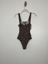 Victoria  s Secret Swimsuit Small Strappy Leopard Print Adjustable Strap New