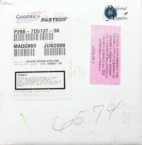 New Goodrich Fastboot Break-Tip RH OB Wing Deice Boot P29S-7D5137-56 Beech 1900